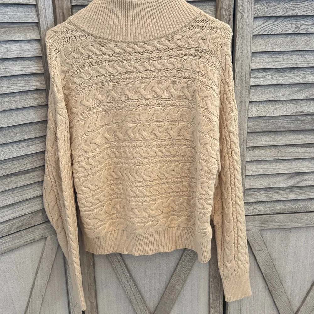 237. Express Cream Cable Knit Turtleneck Sweater NWT
